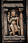 Udayagiri - Monastery n1. Decoration detail of the richly carved doorframe of the sanctum. 