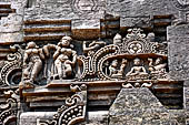 Udayagiri - Monastery n1. Decoration detail of the richly carved doorframe of the sanctum. 