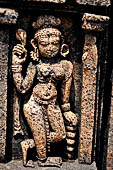 Udayagiri - Monastery n1. Decoration detail of the richly carved doorframe of the sanctum. 