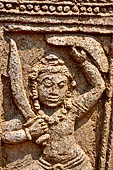 Udayagiri - Udayagiri II excavations. Detail of the carved stone stele. 