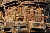 Orissa - Bhubaneswar. Vaital deul, detail of the decorations of the deul.