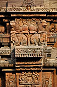 Orissa - Bhubaneswar. Vaital deul, decorations on the south face of the deul.