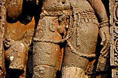 Orissa - Bhubaneswar. Vaital deul, west face of the deul. Detail of the central panel with the image of Siva and Parvati (Ardhanarisvara),