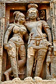 Orissa - Bhubaneswar. Vaital deul, detail of the lateral panels on the north face of the deul. 