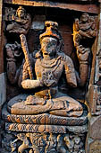 Orissa - Bhubaneswar. Sisiresvara temple. 4-armed Lakulisa niche flanked by six disciples. 