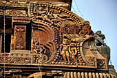 Orissa - Bhubaneswar. Vaital deul, decorations on the south face of the deul: 'Vidyadharas' 