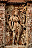 Orissa - Bhubaneswar. Vaital deul, central panel of the west face of the deul: four-armed Parvati. 