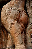 Orissa - Bhubaneswar. Vaital deul, detail of the lateral panel of the west face of the deul. 