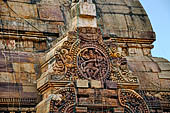 Orissa - Bhubaneswar. Vaital deul, east face of the deul: 'chaitya' medallion with ten-armed 'nataraja'.