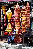 Orissa - the small Pipili town, famous for its applique craft. The main road lined with shops.