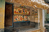 Orissa - village near Raghurajpur. Bright paintings decorating the house walls. 