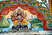 Orissa - Village visited along the road from Bhubaneswar to Puri. Local temple painting dedicated to Durga. 