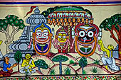 Orissa -  Wall paintings in a village school close to Bhubaneswar. 