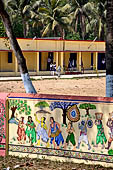 Orissa -  Wall paintings in a village school close to Bhubaneswar. 