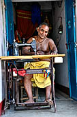 Orissa - the small Pipili town. Craftsman at work. 