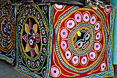 Orissa - the small Pipili town, famous for its applique craft. The main road lined with shops. 