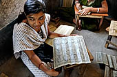 Orissa - craft house in a village near Raghurajpur. Etching on palmleaf.