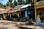 Orissa - village near Raghurajpur. Houses are usually lined at the sides of the village only road. 