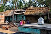 Orissa - traditional Brahmin villages near Puri. Houses are usually lined at the sides of the village only road. 