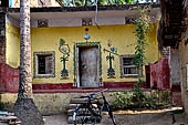 Orissa - traditional Brahmin villages near Puri. Houses lined along the single road traversing the village. 