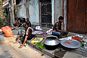 Orissa - traditional Brahmin villages near Puri. Preparation of the food by the Brahmins of the temple. 