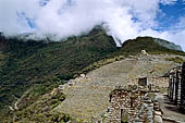 Machu Picchu ruins stepped terraces of the agricultural sector