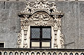 Catania Palazzo Biscari - the richly decorated windows of the facade overlooking the marina.