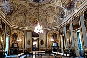 Catania Palazzo Biscari - Salone delle feste, party room, in a sumptuous rococo' style adorned with decorations, paintings and portraits of members of the family. 