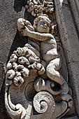 Catania Palazzo Biscari - details of the rich decoration of the windows of the facade. 