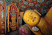 Aluvihara cave temples - Cave 2. Statue of the reclining Buddha.