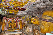 Dambulla cave temples - Cave 5, Devana Alut Viharaya (Second New Temple). Reclining Buddha.