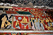 Mulkirigala cave temples - The second cave of the first terrace contains beautiful Kandyan-style paintings of Jataka stories. 