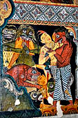 Mulkirigala cave temples - The second cave of the first terrace contains beautiful Kandyan-style paintings of Jataka stories. 