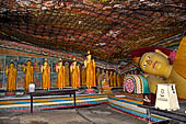 Mulkirigala cave temples - Third terrace. The Raja Mahavihara or the Old Temple. Reclined Buddha statue.