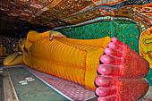 Mulkirigala cave temples - Third terrace. The Aluth Viharaya. Reclined Buddha statue. 