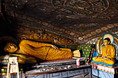 Mulkirigala cave temples - Third terrace. Naga Viharaya or Cobra temple. reclined Buddha image.