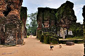 Polonnaruwa - the Citadel, the Royal Palace. Of the original seven storeys only three brick storeys have survived.