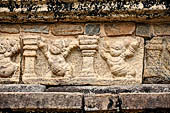 Polonnaruwa - the Citadel, the Council Chamber. Friezes of the platform with dwarfs, lions and galumphing elephants.