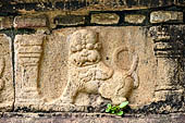 Polonnaruwa - the Citadel, the Council Chamber. Friezes of the platform with dwarfs, lions and galumphing elephants.