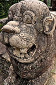 Polonnaruwa - the Citadel, the Council Chamber. Detail of the lions at the top of the stairway.