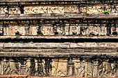 Polonnaruwa - the Citadel, the Council Chamber. Friezes of the platform with dwarfs, lions and galumphing elephants.