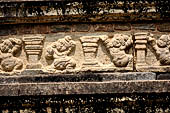 Polonnaruwa - the Citadel, the Council Chamber. Friezes of the platform with dwarfs, lions and galumphing elephants.