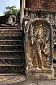 Polonnaruwa - the Vatadage. Detail of the guardstone of the western stairway. 