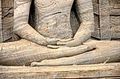 Polonnaruwa - Gal Vihara. The large seated Buddha. 