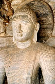 Polonnaruwa - Gal Vihara. The small seated Buddha (x century). 