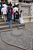 Kandy - The Sacred Tooth Relic Temple, the Great Gate with the triangular moonstone.