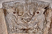 Kandy - The Sacred Tooth Relic Temple, detail of the makara torana archway of the entrance to the shrine.