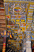 Kandy - The Sacred Tooth Relic Temple, decorations of the main shrine. 