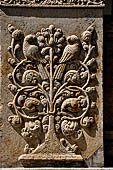 Kandy - The Sacred Tooth Relic Temple, the New Shrine Room. Details of the stone decorations of the external entrance.