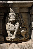 Kandy - The Sacred Tooth Relic Temple, the New Shrine Room. Details of the stone decorations of the external entrance.